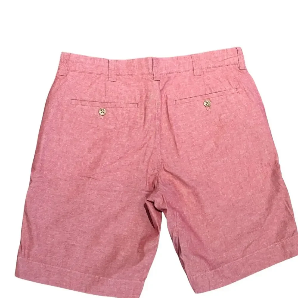 J. Crew Gramercy Flat Front Red Oxford Cloth Shorts Men’s Size 31